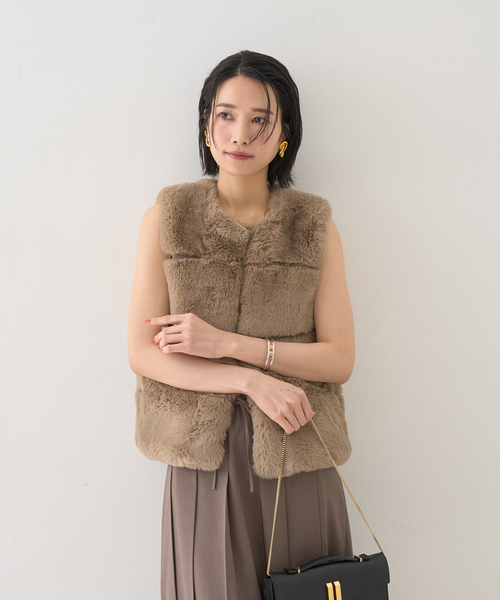 Rouge vif(ルージュヴィフ)の「エコファージレ(ベスト・レディース・ベージュ/ブラウン・フリー)」の3枚目の写真