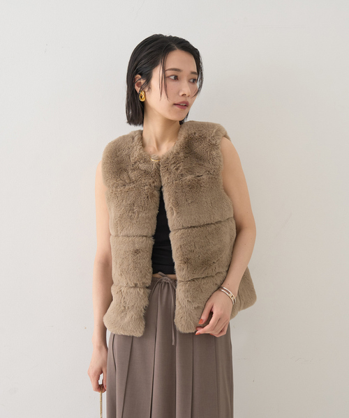 Rouge vif(ルージュヴィフ)の「エコファージレ(ベスト・レディース・ベージュ/ブラウン・フリー)」の5枚目の写真