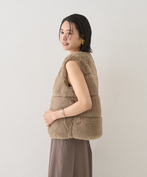 Rouge vif(ルージュヴィフ)の「エコファージレ(ベスト・レディース・ベージュ/ブラウン・フリー)」の8枚目の写真