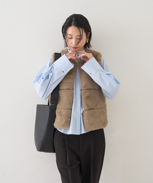 Rouge vif(ルージュヴィフ)の「エコファージレ(ベスト・レディース・ベージュ/ブラウン・フリー)」の9枚目の写真