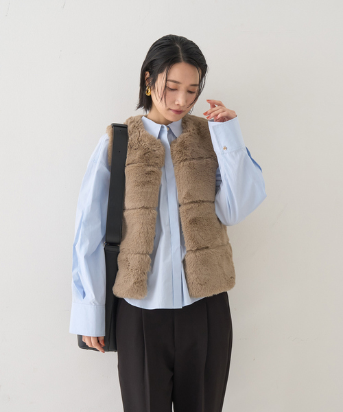 Rouge vif(ルージュヴィフ)の「エコファージレ(ベスト・レディース・ベージュ/ブラウン・フリー)」の10枚目の写真