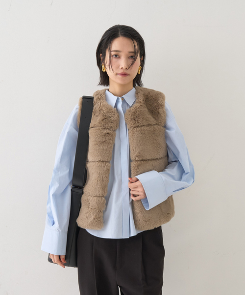 Rouge vif(ルージュヴィフ)の「エコファージレ(ベスト・レディース・ベージュ/ブラウン・フリー)」の11枚目の写真