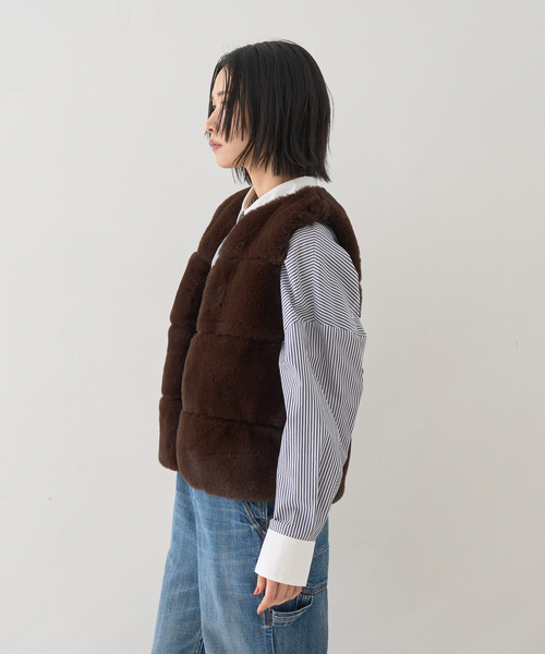 Rouge vif(ルージュヴィフ)の「エコファージレ(ベスト・レディース・ベージュ/ブラウン・フリー)」の13枚目の写真