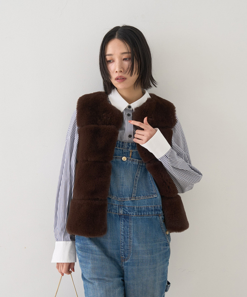 Rouge vif(ルージュヴィフ)の「エコファージレ(ベスト・レディース・ベージュ/ブラウン・フリー)」の14枚目の写真