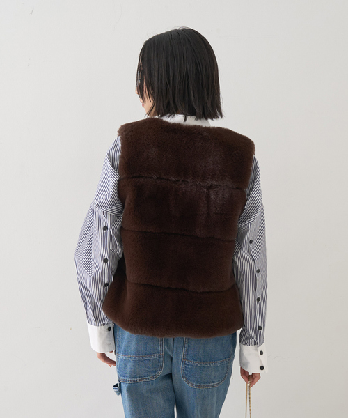 Rouge vif(ルージュヴィフ)の「エコファージレ(ベスト・レディース・ベージュ/ブラウン・フリー)」の16枚目の写真