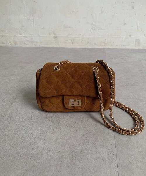 DouDou（ドゥドゥ）の「キルティングスウェードショルダー（ショルダーバッグ・レディース・グレー/キャメル・FREE）」の16枚目の写真