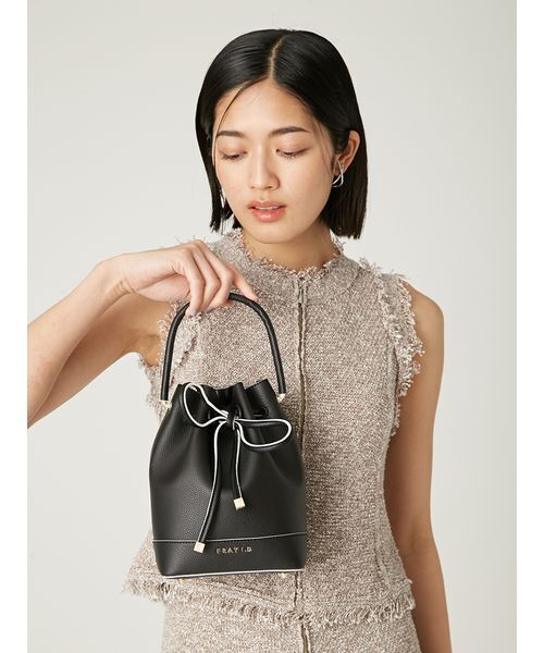 FRAY I.D（フレイアイディー）の「リボンバッグ（ショルダーバッグ・レディース・ミント/ホワイト/ピンク/ブラック・F）」の15枚目の写真