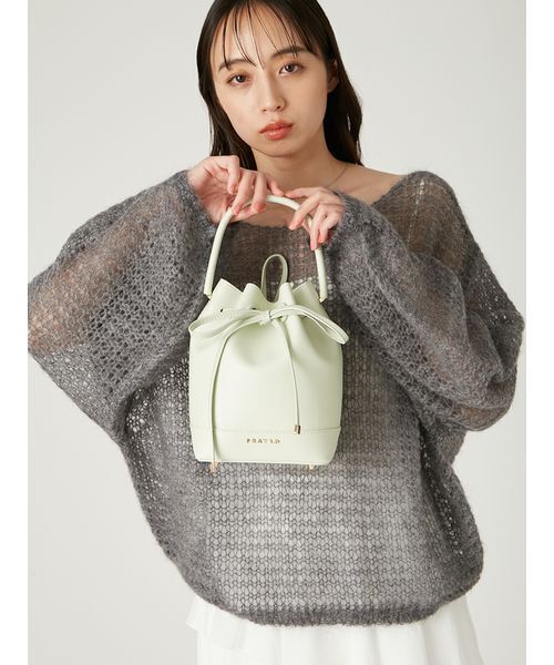 FRAY I.D（フレイアイディー）の「リボンバッグ（ショルダーバッグ・レディース・ミント/ホワイト/ピンク/ブラック・F）」の17枚目の写真