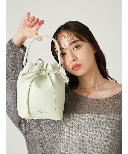 FRAY I.D（フレイアイディー）の「リボンバッグ（ショルダーバッグ・レディース・ミント/ホワイト/ピンク/ブラック・F）」の3枚目の写真