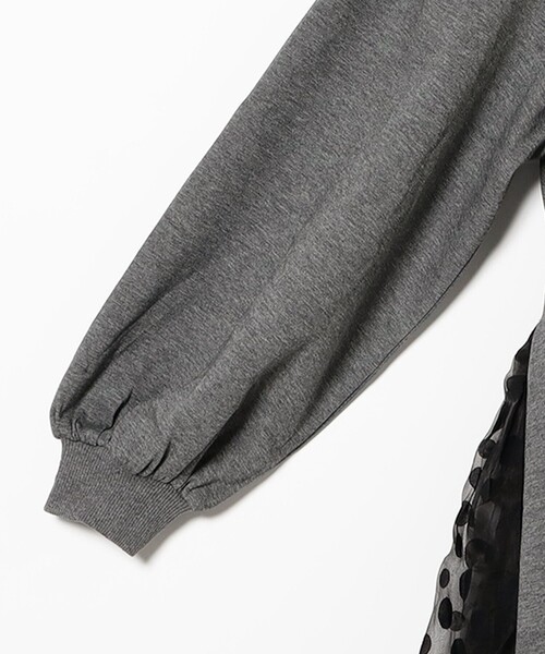 CAROLINA GLASER（カロリナ グレイサー）の「サイド異素材切り替え カットソーワンピース（ワンピース・レディース・ブラック/グレー・ONE SIZE）」の4枚目の写真