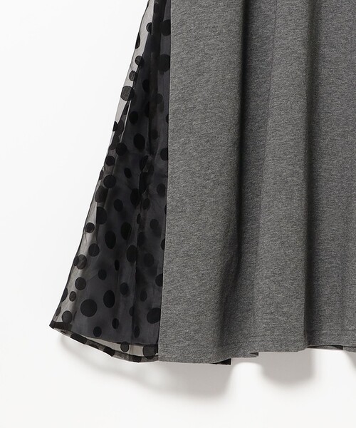 CAROLINA GLASER（カロリナ グレイサー）の「サイド異素材切り替え カットソーワンピース（ワンピース・レディース・ブラック/グレー・ONE SIZE）」の5枚目の写真