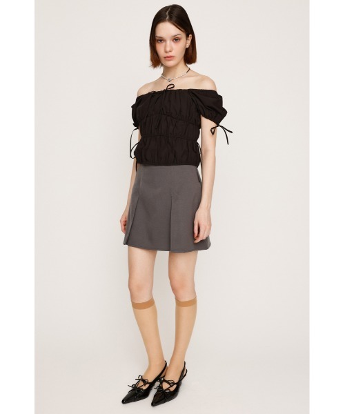 SLY（スライ）の「GATHER RIBBON BL ギャザー リボン ブラウス 半袖 夏服（シャツ/ブラウス・レディース・オフホワイト/ブラック/ライトブルー・FREE）」の7枚目の写真