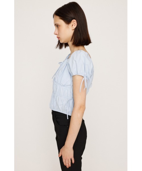 SLY（スライ）の「GATHER RIBBON BL ギャザー リボン ブラウス 半袖 夏服（シャツ/ブラウス・レディース・オフホワイト/ブラック/ライトブルー・FREE）」の13枚目の写真