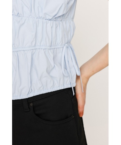 SLY（スライ）の「GATHER RIBBON BL ギャザー リボン ブラウス 半袖 夏服（シャツ/ブラウス・レディース・オフホワイト/ブラック/ライトブルー・FREE）」の17枚目の写真