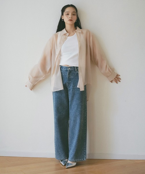 EIMY ISTOIRE（エイミーイストワール）の「drop patternデニムパンツ（デニムパンツ・レディース・ブルー/ブルー系その他・S/M）」の10枚目の写真