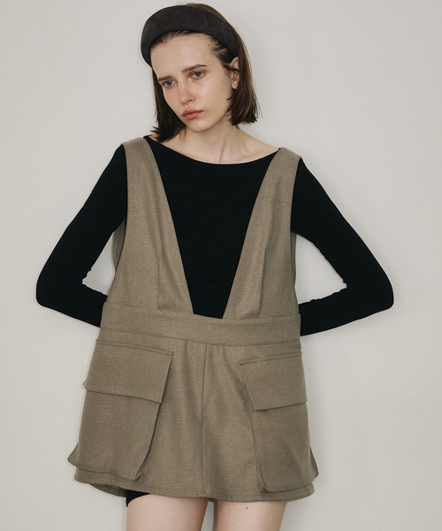 room153（ルームイチゴサン）の「ビックポケットエプロントップス（その他トップス・レディース・ブラウン/グレイッシュベージュ・FREE）」の2枚目の写真