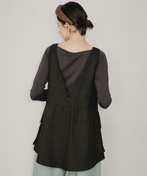 room153（ルームイチゴサン）の「ビックポケットエプロントップス（その他トップス・レディース・ブラウン/グレイッシュベージュ・FREE）」の3枚目の写真