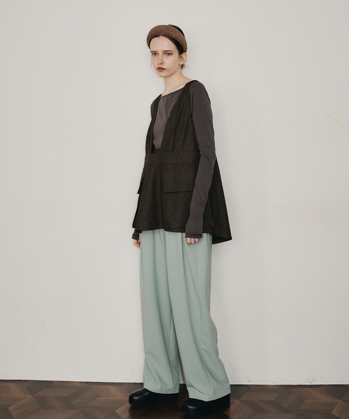 room153（ルームイチゴサン）の「ビックポケットエプロントップス（その他トップス・レディース・ブラウン/グレイッシュベージュ・FREE）」の6枚目の写真