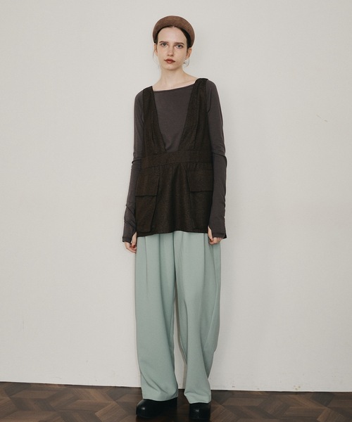 room153（ルームイチゴサン）の「ビックポケットエプロントップス（その他トップス・レディース・ブラウン/グレイッシュベージュ・FREE）」の8枚目の写真