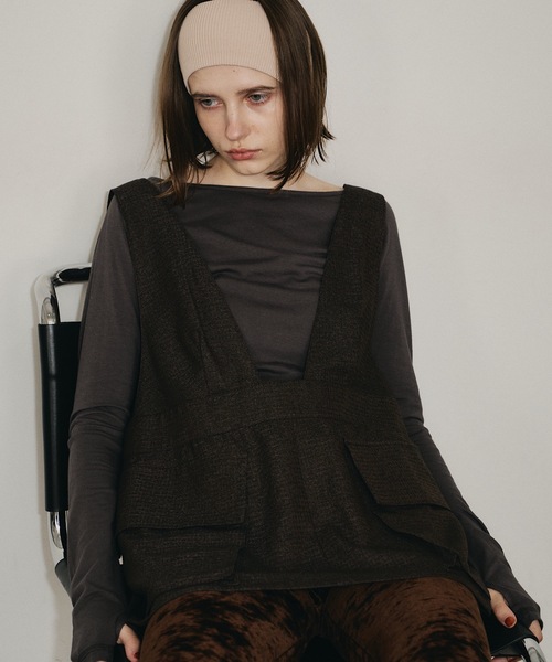 room153（ルームイチゴサン）の「ビックポケットエプロントップス（その他トップス・レディース・ブラウン/グレイッシュベージュ・FREE）」の9枚目の写真