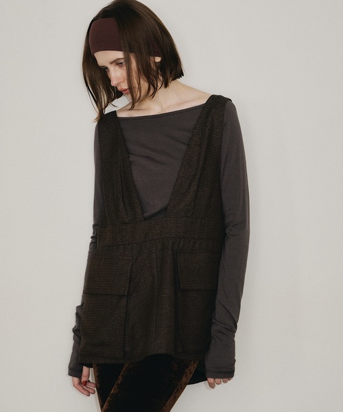 room153（ルームイチゴサン）の「ビックポケットエプロントップス（その他トップス・レディース・ブラウン/グレイッシュベージュ・FREE）」の13枚目の写真