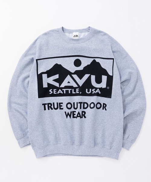 KAVU(カブー)の「KAVU/カブー Big Logo Sweat/ビッグロゴスウェット(スウェット・メンズ・ライトピンク/アッシュグレー/グレー・X-LARGE)」の2枚目の写真