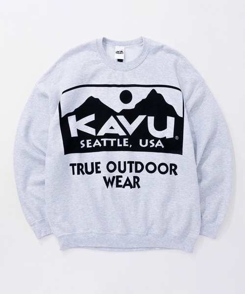 KAVU(カブー)の「KAVU/カブー Big Logo Sweat/ビッグロゴスウェット(スウェット・メンズ・ライトピンク/アッシュグレー/グレー・X-LARGE)」の1枚目の写真