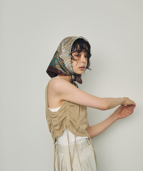 Trish（トリッシュ）の「麻タッチダメージニットベスト（ベスト・レディース・ブラウン/ベージュ・MEDIUM）」の9枚目の写真