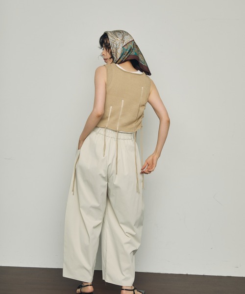 Trish（トリッシュ）の「麻タッチダメージニットベスト（ベスト・レディース・ブラウン/ベージュ・MEDIUM）」の7枚目の写真