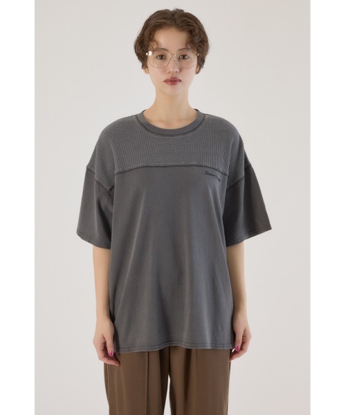 ワッフルコンビカットトップス（Tシャツ/カットソー）｜RODEO