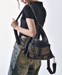 SILVER BULLET（シルバーバレット）の「『CavariA/キャバリア』PUシボ加工スタッズショルダーBAG（ショルダーバッグ）」
