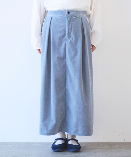yuni（ユニ　）の「シャンブレーコールスカート（スカート・レディース・サックスブルー/ブラック/ブラウン・FREE）」の10枚目の写真