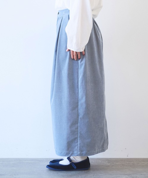 yuni（ユニ　）の「シャンブレーコールスカート（スカート・レディース・サックスブルー/ブラック/ブラウン・FREE）」の11枚目の写真