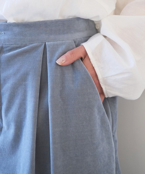 yuni（ユニ　）の「シャンブレーコールスカート（スカート・レディース・サックスブルー/ブラック/ブラウン・FREE）」の14枚目の写真