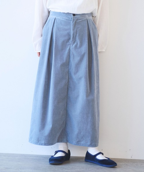 yuni（ユニ　）の「シャンブレーコールスカート（スカート・レディース・サックスブルー/ブラック/ブラウン・FREE）」の8枚目の写真