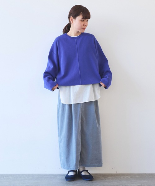 yuni（ユニ　）の「シャンブレーコールスカート（スカート・レディース・サックスブルー/ブラック/ブラウン・FREE）」の5枚目の写真