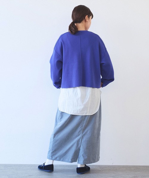 yuni（ユニ　）の「シャンブレーコールスカート（スカート・レディース・サックスブルー/ブラック/ブラウン・FREE）」の7枚目の写真