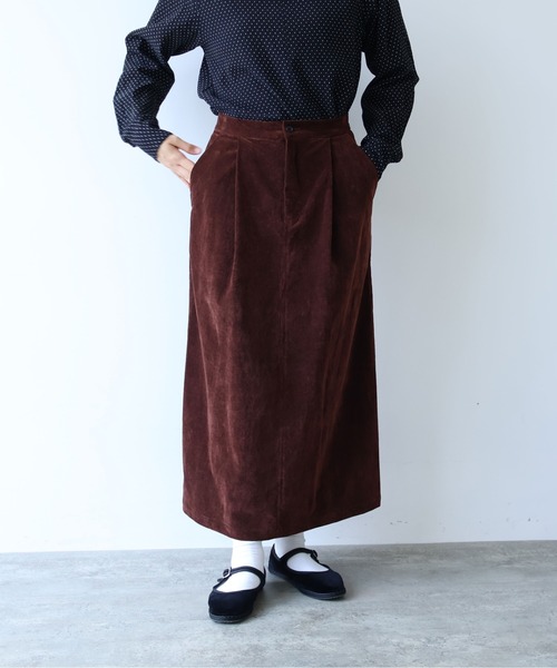 yuni（ユニ　）の「シャンブレーコールスカート（スカート・レディース・サックスブルー/ブラック/ブラウン・FREE）」の22枚目の写真