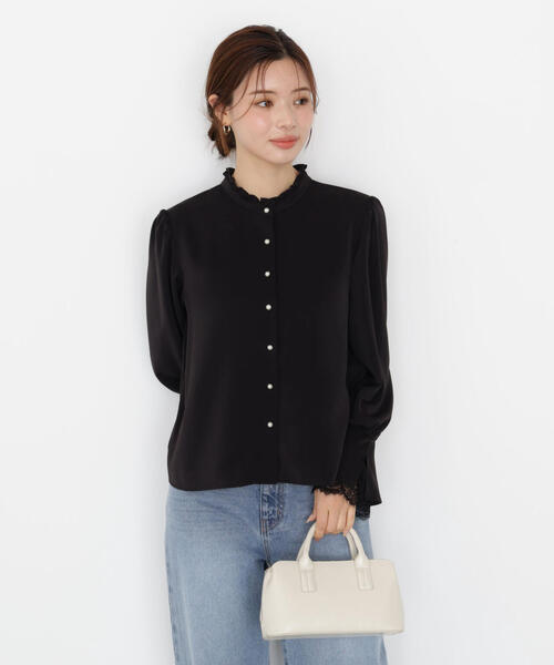 PROPORTION BODY DRESSING(プロポーションボディドレッシング)の「キャンディースリーブパールブラウス / 1215210903(シャツ/ブラウス・レディース・ホワイト/ピンク/ブラック・SMALL/MEDIUM)」の2枚目の写真