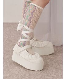 merry jenny | フリルレースアップ厚底スニーカー(スニーカー)