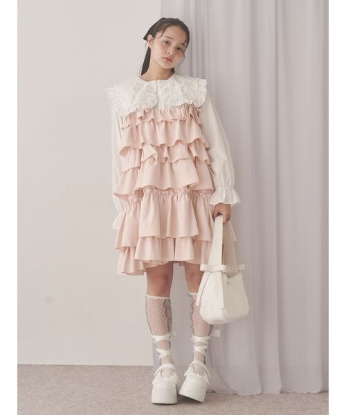 merry jenny（メリージェニー）の「フリルレースアップ厚底スニーカー（スニーカー・レディース・オフホワイト/ミント・MEDIUM/LARGE）」の12枚目の写真