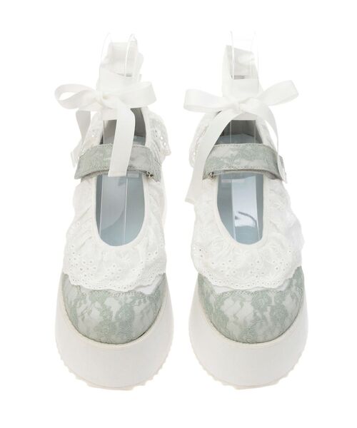 merry jenny（メリージェニー）の「フリルレースアップ厚底スニーカー（スニーカー・レディース・オフホワイト/ミント・MEDIUM/LARGE）」の13枚目の写真