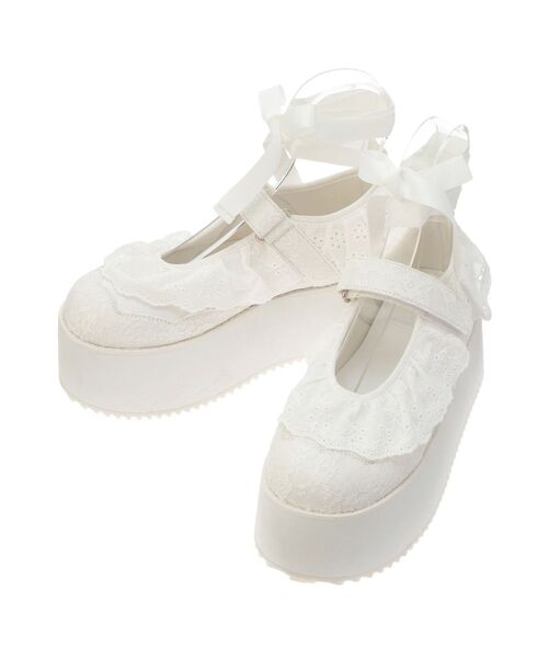 merry jenny（メリージェニー）の「フリルレースアップ厚底スニーカー（スニーカー・レディース・オフホワイト/ミント・MEDIUM/LARGE）」の19枚目の写真