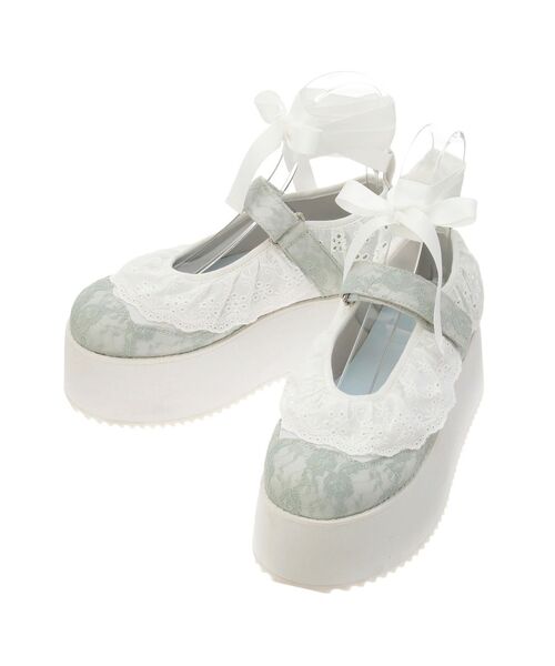 merry jenny（メリージェニー）の「フリルレースアップ厚底スニーカー（スニーカー・レディース・オフホワイト/ミント・MEDIUM/LARGE）」の20枚目の写真