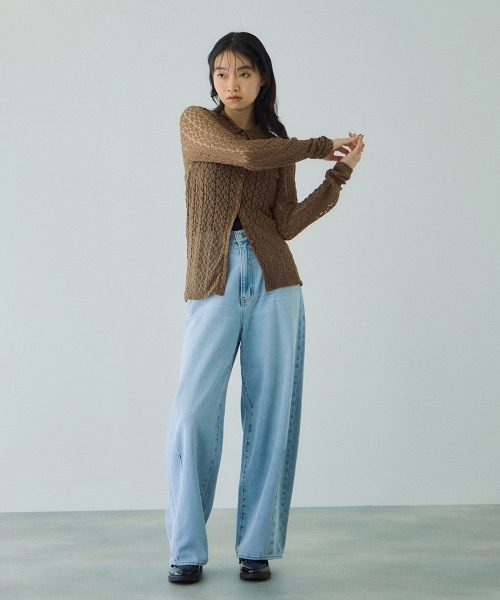 VICKY(ビッキー)の「カットレースポロトップス≪手洗い可能≫(Tシャツ/カットソー・レディース・ブラック/ブラウン/アイボリー・M)」の6枚目の写真