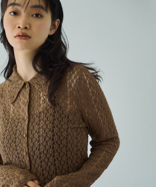 VICKY(ビッキー)の「カットレースポロトップス≪手洗い可能≫(Tシャツ/カットソー・レディース・ブラック/ブラウン/アイボリー・M)」の9枚目の写真