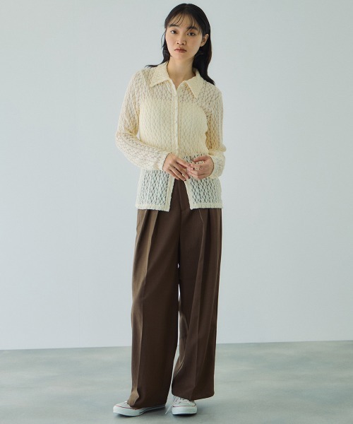 VICKY(ビッキー)の「カットレースポロトップス≪手洗い可能≫(Tシャツ/カットソー・レディース・ブラック/ブラウン/アイボリー・M)」の10枚目の写真