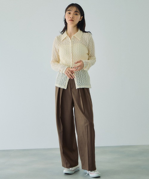 VICKY(ビッキー)の「カットレースポロトップス≪手洗い可能≫(Tシャツ/カットソー・レディース・ブラック/ブラウン/アイボリー・M)」の11枚目の写真