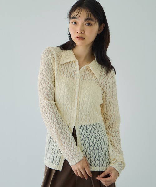 VICKY(ビッキー)の「カットレースポロトップス≪手洗い可能≫(Tシャツ/カットソー・レディース・ブラック/ブラウン/アイボリー・M)」の15枚目の写真