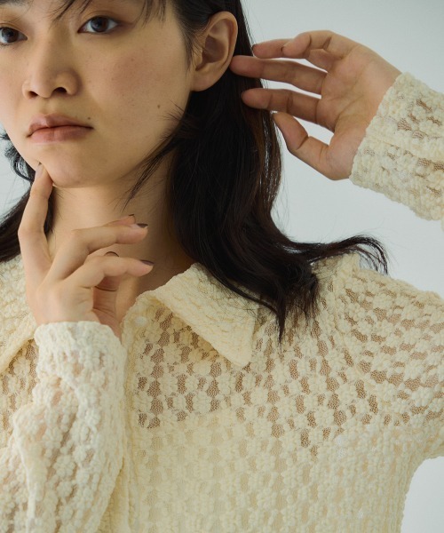VICKY(ビッキー)の「カットレースポロトップス≪手洗い可能≫(Tシャツ/カットソー・レディース・ブラック/ブラウン/アイボリー・M)」の16枚目の写真